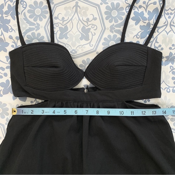 NEW Adriana Degreas Matelasse Cotton Blend Long Dress (Sz S) Cut Out Black - Picture 15 of 16